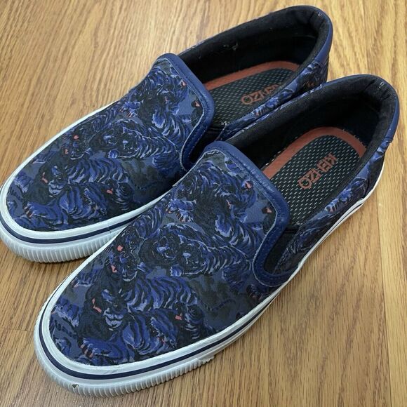 KENZO blue tiger canvas slip on sneaker shoes size 37 - Picture 3 of 7